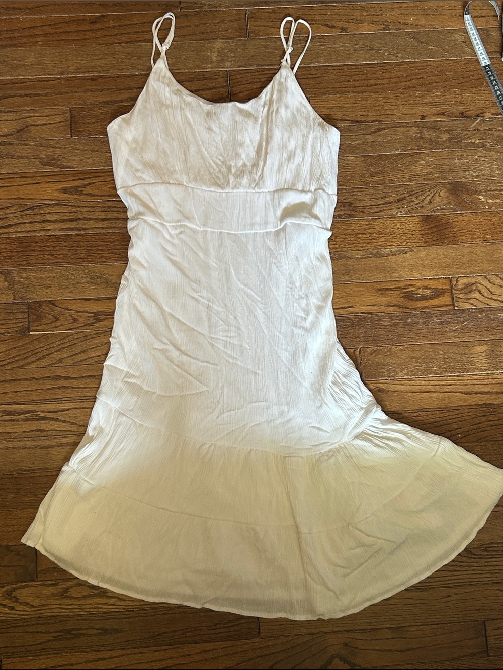 Slip Midi Dress in Ivory - Lightweight Spaghetti Strap